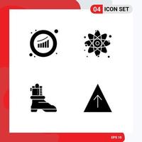 Pack of 4 creative Solid Glyphs of graph shose sales particle american Editable Vector Design Elements