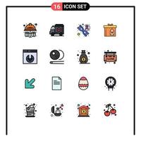 Set of 16 Vector Flat Color Filled Lines on Grid for billiards server download genetics web surprize Editable Creative Vector Design Elements