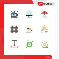 Set of 9 Modern UI Icons Symbols Signs for human employee hold nature garden Editable Vector Design Elements