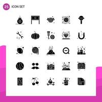 Mobile Interface Solid Glyph Set of 25 Pictograms of baby sprint earth scrum agile Editable Vector Design Elements