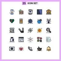 Set of 25 Modern UI Icons Symbols Signs for building interface briefcase image tablet Editable Vector Design Elements