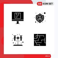Set of Vector Solid Glyphs on Grid for computer chemistry online people tube Editable Vector Design Elements