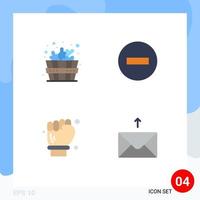 Modern Set of 4 Flat Icons and symbols such as bathhouse architect delete remove spanner Editable Vector Design Elements