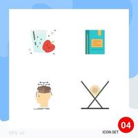 Flat Icon Pack of 4 Universal Symbols of drink notebook apple education data Editable Vector Design Elements