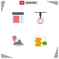 Modern Set of 4 Flat Icons Pictograph of communication whisk sidebar home travel Editable Vector Design Elements