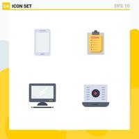 Group of 4 Modern Flat Icons Set for phone computer huawei presentation device Editable Vector Design Elements