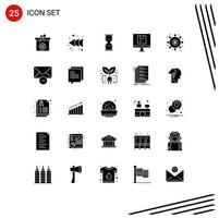 Pictogram Set of 25 Simple Solid Glyphs of shipping logistic business delivery timer Editable Vector Design Elements