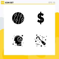 Group of Modern Solid Glyphs Set for dandruff mind scalp disease dollar relaxed Editable Vector Design Elements