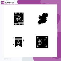 4 Creative Icons Modern Signs and Symbols of agriculture star soil ireland chest Editable Vector Design Elements