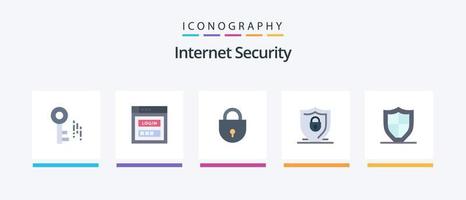 Internet Security Flat 5 Icon Pack Including protection. security. internet. lock. internet. Creative Icons Design vector