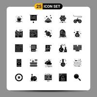 Set of 25 Modern UI Icons Symbols Signs for controller language dessert learning dish Editable Vector Design Elements