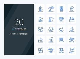 20 Science And Technology Blue Color icon for presentation vector