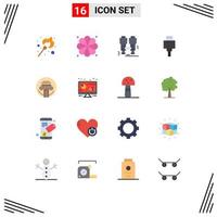 Modern Set of 16 Flat Colors and symbols such as writer type camping printer devices Editable Pack of Creative Vector Design Elements