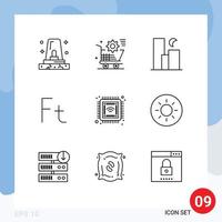 Set of 9 Modern UI Icons Symbols Signs for hungary forint store currency night Editable Vector Design Elements