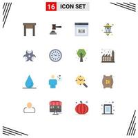 User Interface Pack of 16 Basic Flat Colors of celebration page gavel mail browser Editable Pack of Creative Vector Design Elements