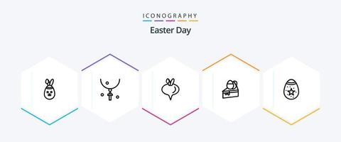 Easter 25 Line icon pack including easter. bird. food. egg. dessert vector