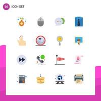 conjunto de 16 iconos modernos de la interfaz de usuario signos de símbolos para gesto día del padre ratón padre ropa paquete editable de elementos de diseño de vectores creativos