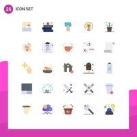 Universal Icon Symbols Group of 25 Modern Flat Colors of light bulb growth stairs heaven Editable Vector Design Elements