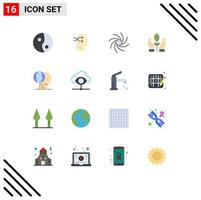 Modern Set of 16 Flat Colors and symbols such as outsource global universe finance energy Editable Pack of Creative Vector Design Elements