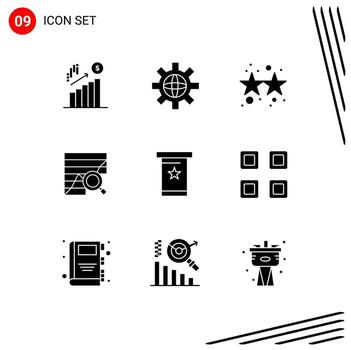 9 iconos creativos signos y símbolos modernos de gráfico gráfico petardo análisis análisis elementos de diseño vectorial editables vector