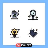 4 Creative Icons Modern Signs and Symbols of green complex tea bulb solution Editable Vector Design Elements