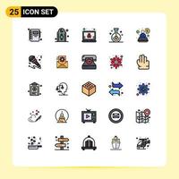 Modern Set of 25 Filled line Flat Colors and symbols such as consultant science hacker research chemistry Editable Vector Design Elements