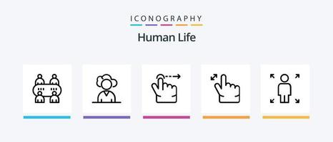 Human Line 5 Icon Pack Including . private. social. connections. Creative Icons Design vector