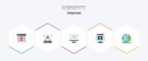 Internet 25 Flat icon pack including webcam. technology. electronics. communications. tv vector