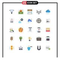 Modern Set of 25 Flat Colors and symbols such as celebration rain game drop reply Editable Vector Design Elements