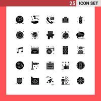 Universal Icon Symbols Group of 25 Modern Solid Glyphs of envelope e yoga communication message Editable Vector Design Elements