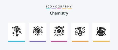 Chemistry Line 5 Icon Pack Including science. chemistry. chemistry. study. beaker. Creative Icons Design vector