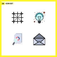 4 Filledline Flat Color concept for Websites Mobile and Apps coding analysis programing idea financial Editable Vector Design Elements