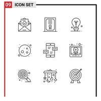 Modern Set of 9 Outlines and symbols such as image div education arrows planet Editable Vector Design Elements