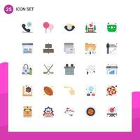 Pictogram Set of 25 Simple Flat Colors of money banking face park nature Editable Vector Design Elements