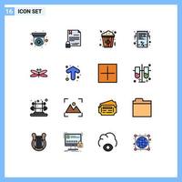 Set of 16 Modern UI Icons Symbols Signs for dragon invoice internet black friday food Editable Creative Vector Design Elements