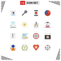 Stock Vector Icon Pack of 16 Line Signs and Symbols for caution graph mark diagram error Editable Pack of Creative Vector Design Elements