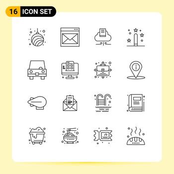 16 Thematic Vector Outlines and Editable Symbols of magic design email coding book Editable Vector Design Elements