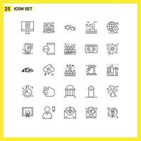 Set of 25 Modern UI Icons Symbols Signs for earth traffic done safety navigation Editable Vector Design Elements