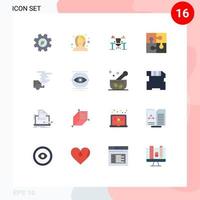 Group of 16 Modern Flat Colors Set for puzzle part table work place desk Editable Pack of Creative Vector Design Elements