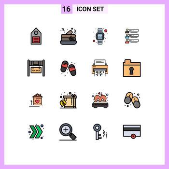 User Interface Pack of 16 Basic Flat Color Filled Lines of statistics profile digital people skills Editable Creative Vector Design Elements