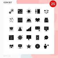 Universal Icon Symbols Group of 25 Modern Solid Glyphs of park smartphone ads smart watch platform Editable Vector Design Elements