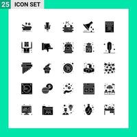 Set of 25 Modern UI Icons Symbols Signs for education test tube tart sample flask erlenmeyer flask Editable Vector Design Elements