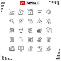 25 Creative Icons Modern Signs and Symbols of gem comment building chat shop Editable Vector Design Elements