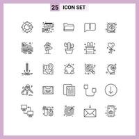 25 Creative Icons Modern Signs and Symbols of book basic technology error storage Editable Vector Design Elements