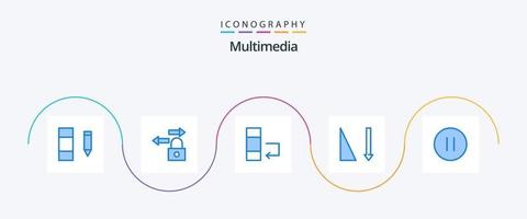 Multimedia Blue 5 Icon Pack Including . stop. swap. pause. control vector