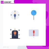 Stock Vector Icon Pack of 4 Line Signs and Symbols for man celebration target pointer party Editable Vector Design Elements