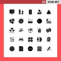 Pack of 25 creative Solid Glyphs of money fee logistic cost mobile application Editable Vector Design Elements