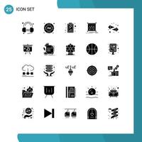 Set of 25 Commercial Solid Glyphs pack for switch resize help desk object edit Editable Vector Design Elements