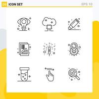 9 Universal Outline Signs Symbols of revenue increase cloud software income stationary Editable Vector Design Elements