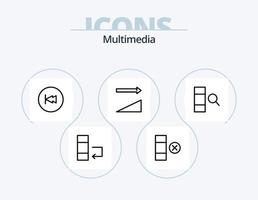 paquete de iconos de línea multimedia 5 diseño de iconos. . detener. resumen. pausa. control vector